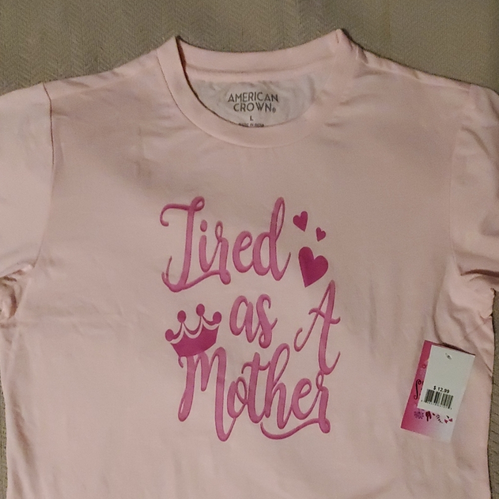 American Crown Tee shirt pink NWT